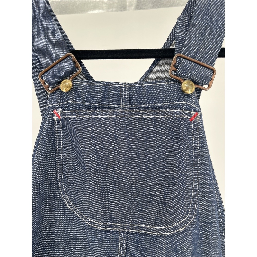 Vintage Union Made Womens Denim Overalls Bib Blue Wash Straight Leg Sz Small - Picture 2 of 10